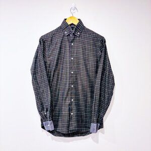 PAOLETTI Khaki check button-up shirt | Casual preppy | Small